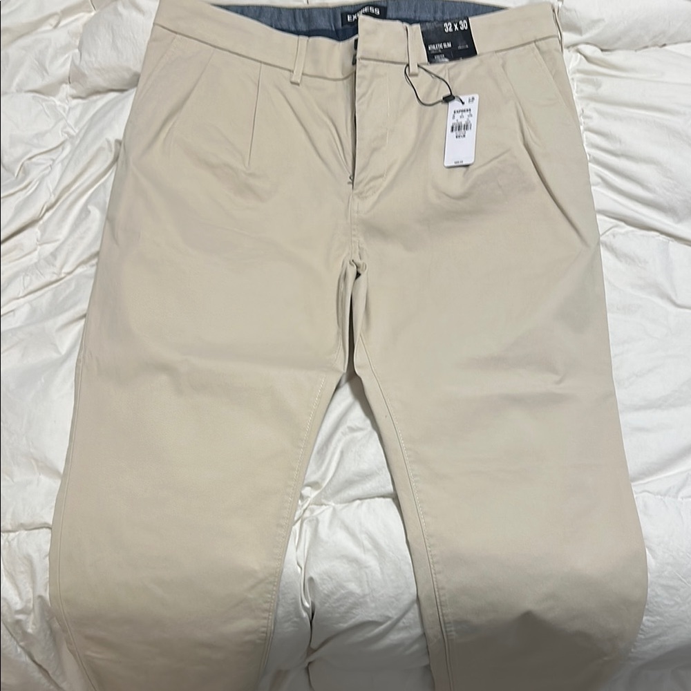 Express Tan Chinos Classic Straight-Leg Pants